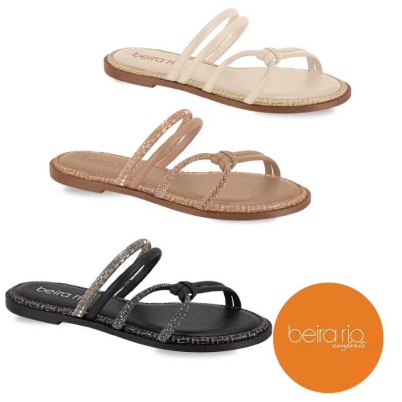 Sandalia Rasteira Beira Rio Ultra Conforto Ref.8472.417