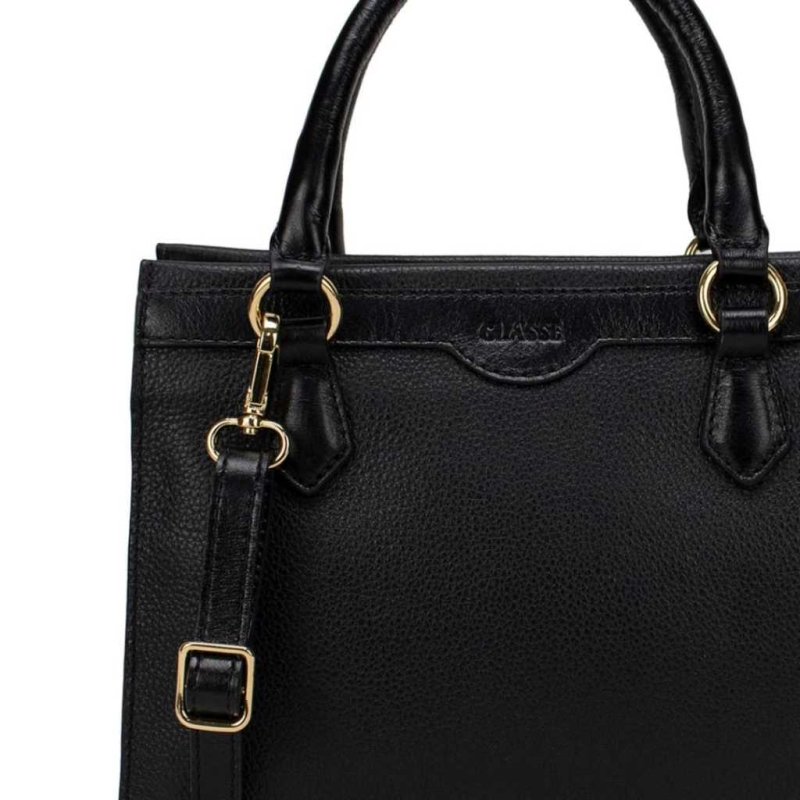 Bolsa Tote de Couro Preta Mariana - Image 2