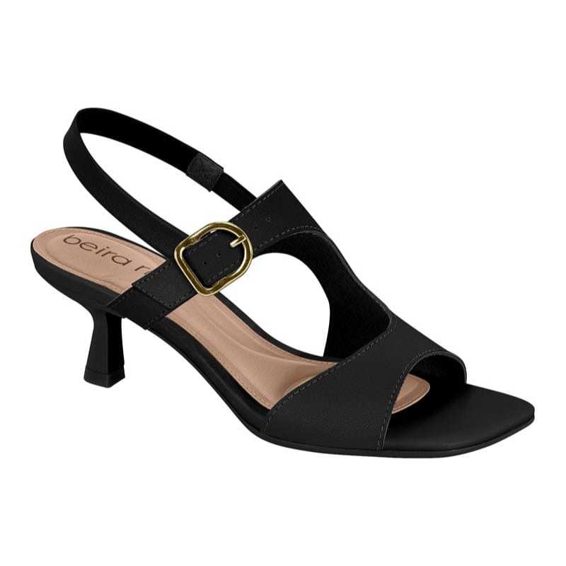 Sandalia Beira Rio Conforto Salto Fino Ref.8562.106 - Preto, 34