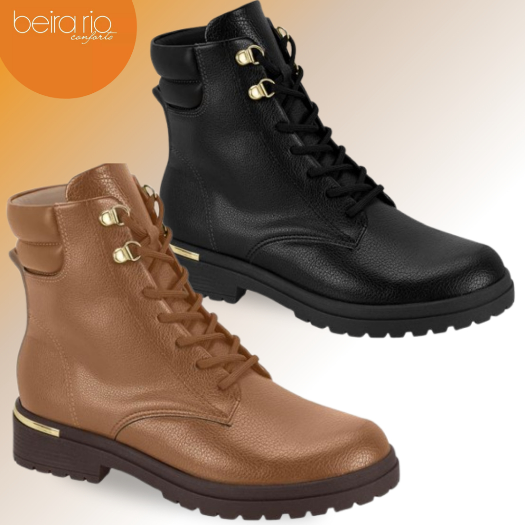 Bota Feminina Coturno Beira Rio Conforto Ref.9093.301