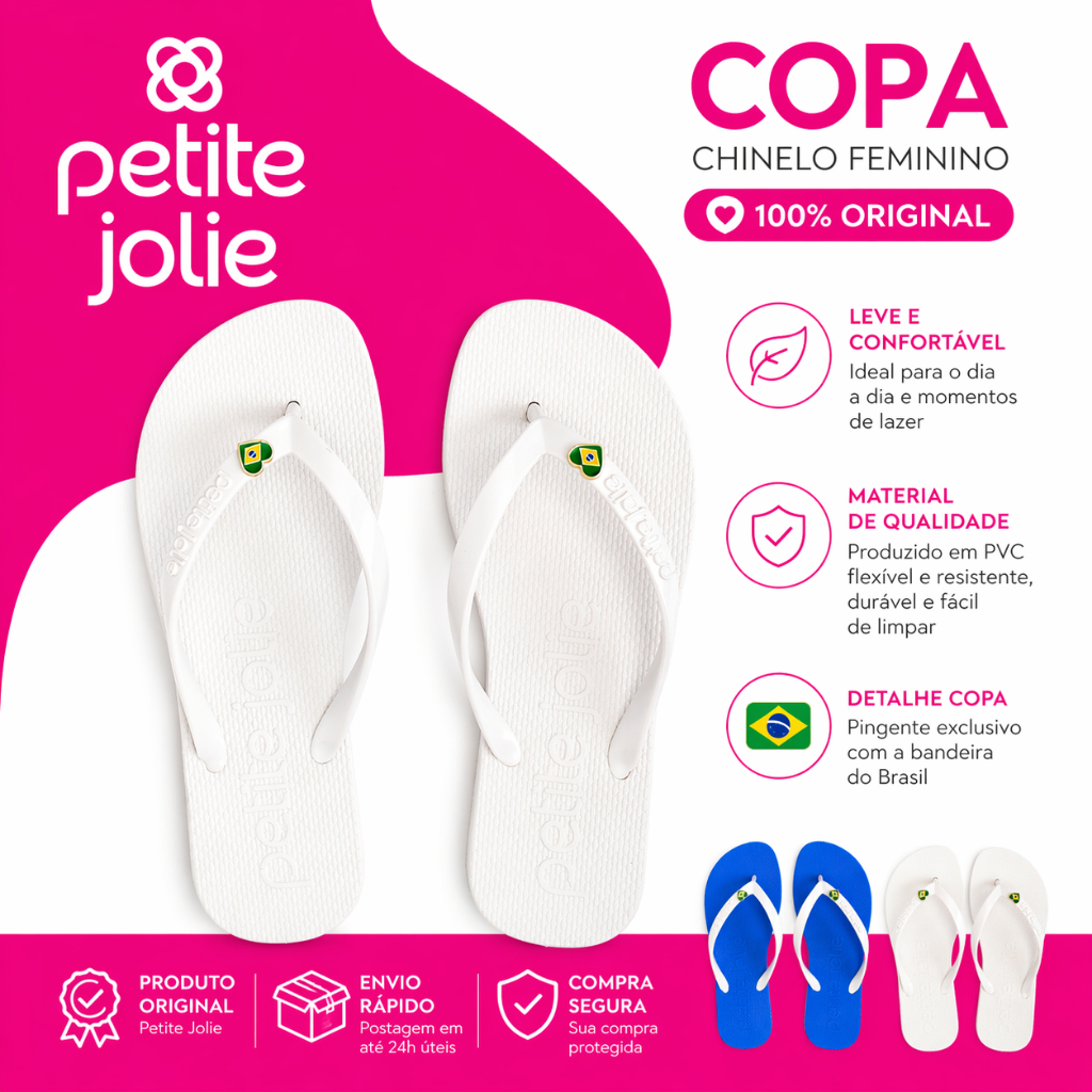 Chinelo Petite Jolie Brasil Logo Coração Copa Original - Imagem 11