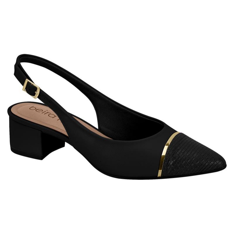 Scarpin Feminino Beira Rio Salto Bloco Bico Fino Elegante Ref. 4182.237 - Imagem 3