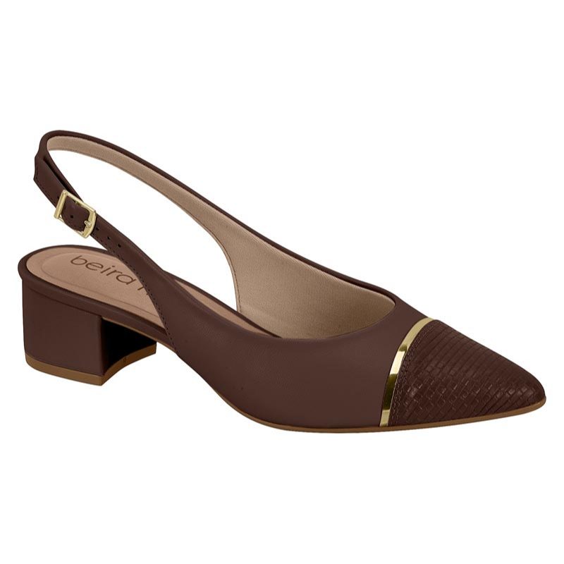 Scarpin Feminino Beira Rio Salto Bloco Bico Fino Elegante Ref. 4182.237 - Imagem 5