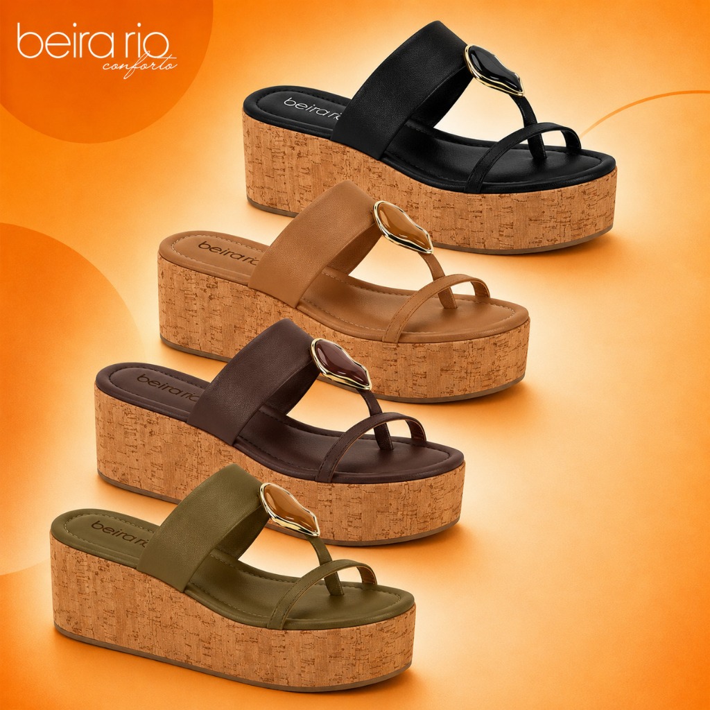 Sandália Plataforma Tamanco Beira Rio Ref.8582.100